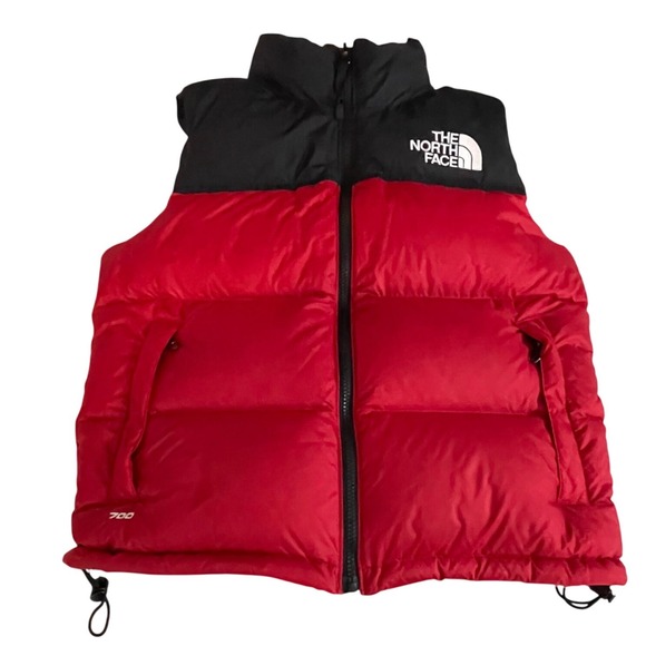 The North Face Jackets & Blazers - The North Face Nuptse retro  700 Fill Down Puffer Vest Red Black Women's Size M